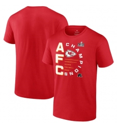 Men Kansas City Chiefs Red 2023 AFC Champions Right Side Big  26 Tall T Shirt