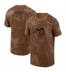 Men Minnesota Vikings 2023 Brown Salute To Service Sideline T Shirt