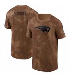 Men New England Patriots 2023 Brown Salute To Service Sideline T Shirt