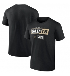 Men New Orleans Saints Black X Bud Light T Shirt