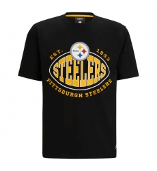 Men Pittsburgh Steelers Black BOSS X Trap T Shirt