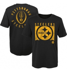 Men Pittsburgh Steelers Black Preschool Liquid Camo Logo T Shirt