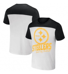 Men Pittsburgh Steelers Cream Black X Darius Rucker Collection Colorblocked T Shirt