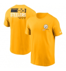 Men Pittsburgh Steelers Yellow Team Incline T Shirt