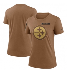 Women Pittsburgh Steelers 2023 Brown Salute To Service Legend Performance T Shirt