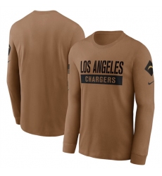 Men Los Angeles Chargers 2023 Brown Salute To Service Long Sleeve T Shirt