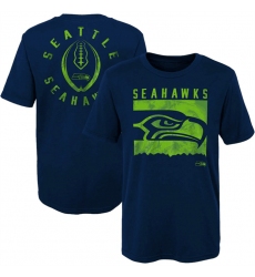 Men Seattle Seahawks Navy Preschool Liquid Camo Logo T Shirt