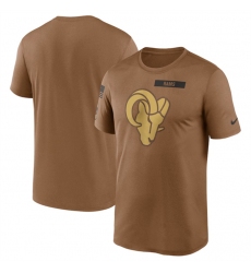 Men Los Angeles Rams 2023 Brown Salute To Service Legend Performance T Shirt