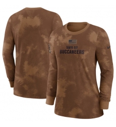 Women Tampa Bay Buccaneers Brown 2023 Salute To Service Long Sleeve T Shirt
