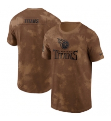 Men Tennessee Titans 2023 Brown Salute To Service Sideline T Shirt