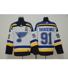 Men St.Louis Blues 91 Vladimir Tarasenko White Adidas Jersey