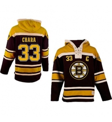 Bruins #33 Zdeno Chara Black Sawyer Hooded Sweatshirt Stitched NHL Jersey