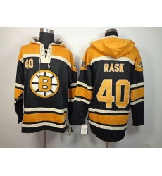 Bruins #40 Tuukka Rask Black Sawyer Hooded Sweatshirt Stitched NHL Jersey