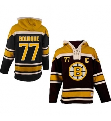 Bruins #77 Ray Bourque Black Sawyer Hooded Sweatshirt Stitched NHL Jersey