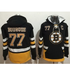 Men Boston Bruins 77 Ray Bourque Black Name  26 Number Pullover NHL Hoodie