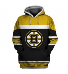 Men Boston Bruins Black All Stitched Hooded Sweatshirt
