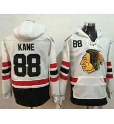 Men Chicago Blackhawks 88 Patrick Kane White Name  26 Number Pullover NHL Hoodie