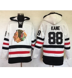 Men Chicago Blackhawks 88 Patrick Kane White Sawyer Hooded Sweatshirt 2017 Winter Classic Stitched NHL Jersey