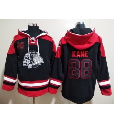 Men Chicago Blackhawks Patrick Kane 88 Black Stitched NHL Hoodie