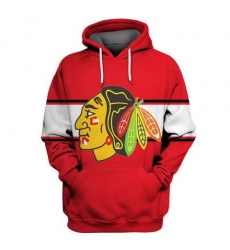 Men Chicago Blackhawks Red All Stitched Hooded Sweatshirt
