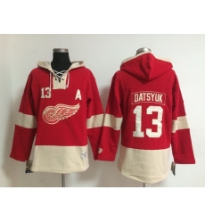 Men Detroit Red Wings 13 Pavel Datsyuk Red Stitched  NHL Hoodie