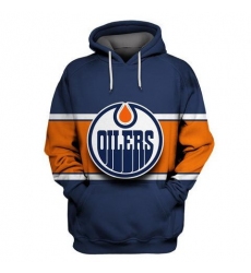 Men Edmonton Oilers Blue All Stitched Hooded Sweatshirt
