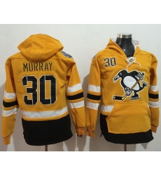 Men Pittsburgh Penguins 30 Matt Murray Gold Sawyer Hooded Sweatshirt 2017 Stadium Series Stitched NHL Jersey