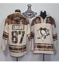 Men Pittsburgh Penguins 87 Sidney Crosby Cream Camo 2016 Stanley Cup Final Patch Stitched NHL Jersey
