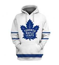 Men Toronto Maple Leafs White All Stitched Hooded Sweatshirt