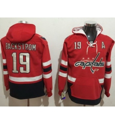 Men Washington Capitals 19 Nicklas Backstrom Red Name  26 Number Pullover NHL Hoodie