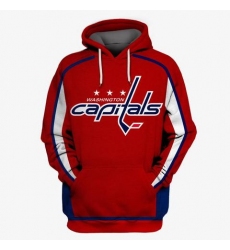 Men Washington Capitals Red All Stitched Hooded Sweatshirt