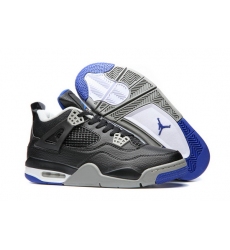 Air Jordan 4 Men Shoes Black Gray Blue