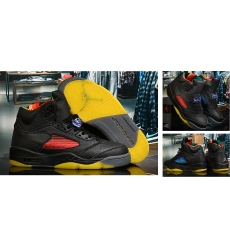 Air Jordan 5 Retro Men Shoes Black Colourful