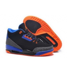 Air Jordan 3 Shoes 2015 Womens Black Blue Orange