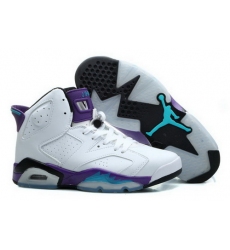 Air Jordan 6 Shoes 2014 Womens White Purple Black