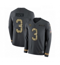 Men Nike Arizona Cardinals 3 Josh Rosen Limited Black Salute to Service Therma Long Sleeve NFL Jersey