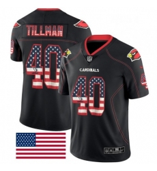 Men Nike Arizona Cardinals 40 Pat Tillman Limited Black Rush USA Flag NFL Jersey