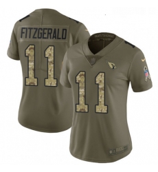 Womens Nike Arizona Cardinals 11 Larry Fitzgerald Limited OliveCamo 2017 Salute to Service NFL Jersey