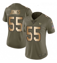 Womens Nike Arizona Cardinals 55 Chandler Jones Limited OliveGold 2017 Salute to Service NFL Jersey