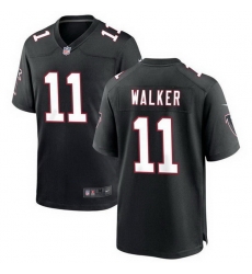 Men Atlanta Falcons 11 Jalon Walker Black Stitched Game Jersey Men Atlanta Falcons 11 Jalon Walker Black Stitched Game Jersey