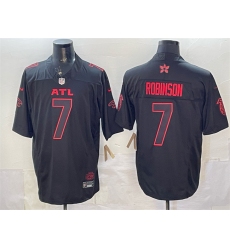 Men Atlanta Falcons 7 Bijan Robinson Black 2025 F U S E   Stranger Things Edition Vapor Limited Stitched Football Jersey