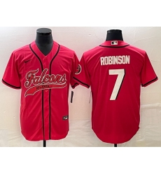 Men Atlanta Falcons 7 Bijan Robinson Red With Patch Cool Base Stitched Baseball Jersey