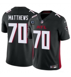 Men Atlanta Falcons 70 Jake Matthews Black 2024 F U S E With 4 Star C Patch Vapor Untouchable Limited Stitched Football Jersey