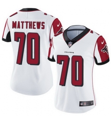 Falcons 70 Jake Matthews White Womens Stitched Football Vapor Untouchable Limited Jersey