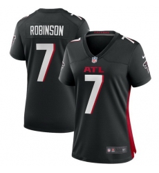 Women Atlanta Falcons 7 Bijan Robinson Black Stitched Jersey