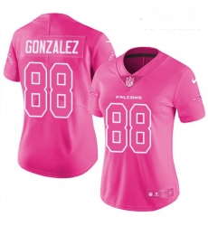 Womens Nike Atlanta Falcons 88 Tony Gonzalez Limited Pink Rush Fashion NFL Jersey