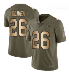 Falcons #26 Isaiah Oliver Olive Gold Youth Stitched Football Limited 2017 Salute to Service Jersey