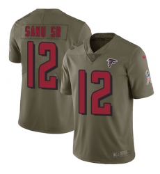 Youth Nike Falcons #12 Mohamed Sanu Sr Olive Stitched NFL Limited 2017 Salute to Service Jersey