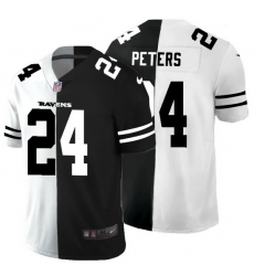 Baltimore Ravens 24 Marcus Peters Men Black V White Peace Split Nike Vapor Untouchable Limited NFL Jersey