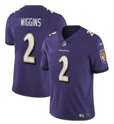 Men Baltimore Ravens 2 Nate Wiggins Purple 2024 Draft Vapor Limited Football Jersey